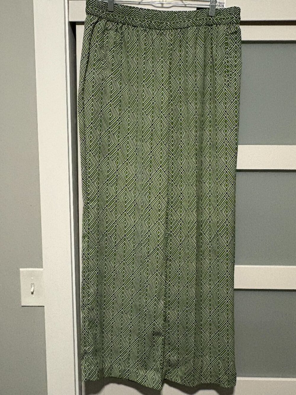 Worthington Green Geometric Print Wide Leg Trousers